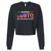 I Support LGBTQ Let's Get Biden To Quit Cropped Pullover Crew