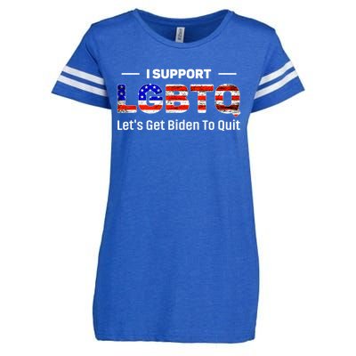 I Support LGBTQ Let's Get Biden To Quit Enza Ladies Jersey Football T-Shirt