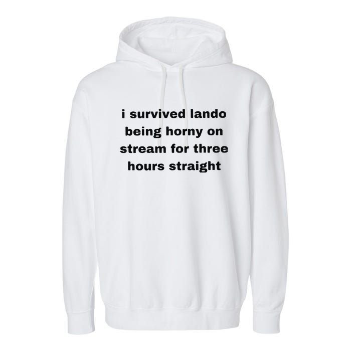 I Survived Lando Being Horny On Stream For Three Hours Straight Garment-Dyed Fleece Hoodie