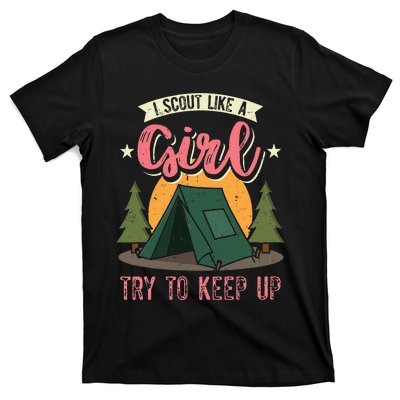 I Scout Like A Girl Try To Keep Up Troop Leader Scout T-Shirt