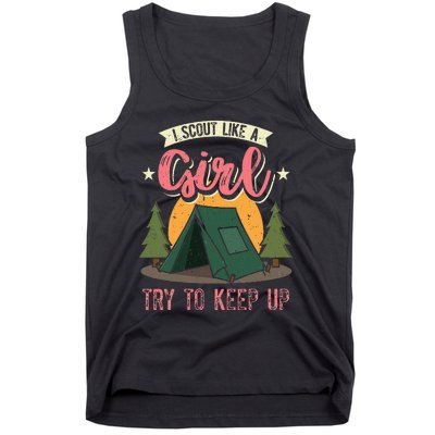 I Scout Like A Girl Try To Keep Up Troop Leader Scout Tank Top