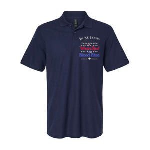 In St. Louis We Wear Red and Bleed Blue Sports Fan Softstyle Adult Sport Polo