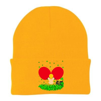 Irish Shamrock Leprechaun Table Tennis St Patrick's Day Gift Knit Cap Winter Beanie