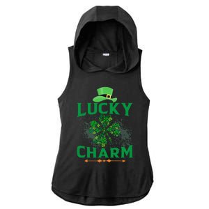 Irish Shamrock Lucky Charm Ladies PosiCharge Tri-Blend Wicking Draft Hoodie Tank