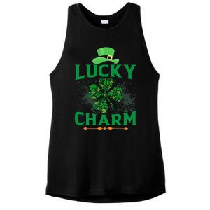 Irish Shamrock Lucky Charm Ladies PosiCharge Tri-Blend Wicking Tank