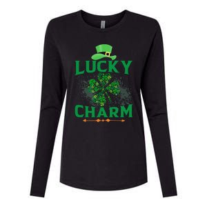 Irish Shamrock Lucky Charm Womens Cotton Relaxed Long Sleeve T-Shirt