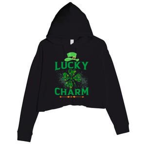 Irish Shamrock Lucky Charm Crop Fleece Hoodie