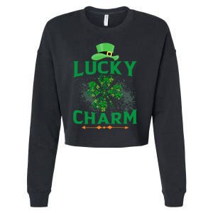 Irish Shamrock Lucky Charm Cropped Pullover Crew