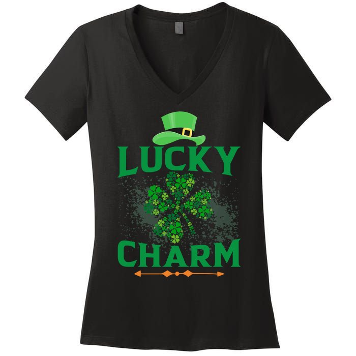 Irish Shamrock Lucky Charm Women's V-Neck T-Shirt