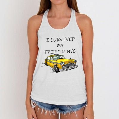 i survived my trip to nyc   Women's Knotted Racerback Tank