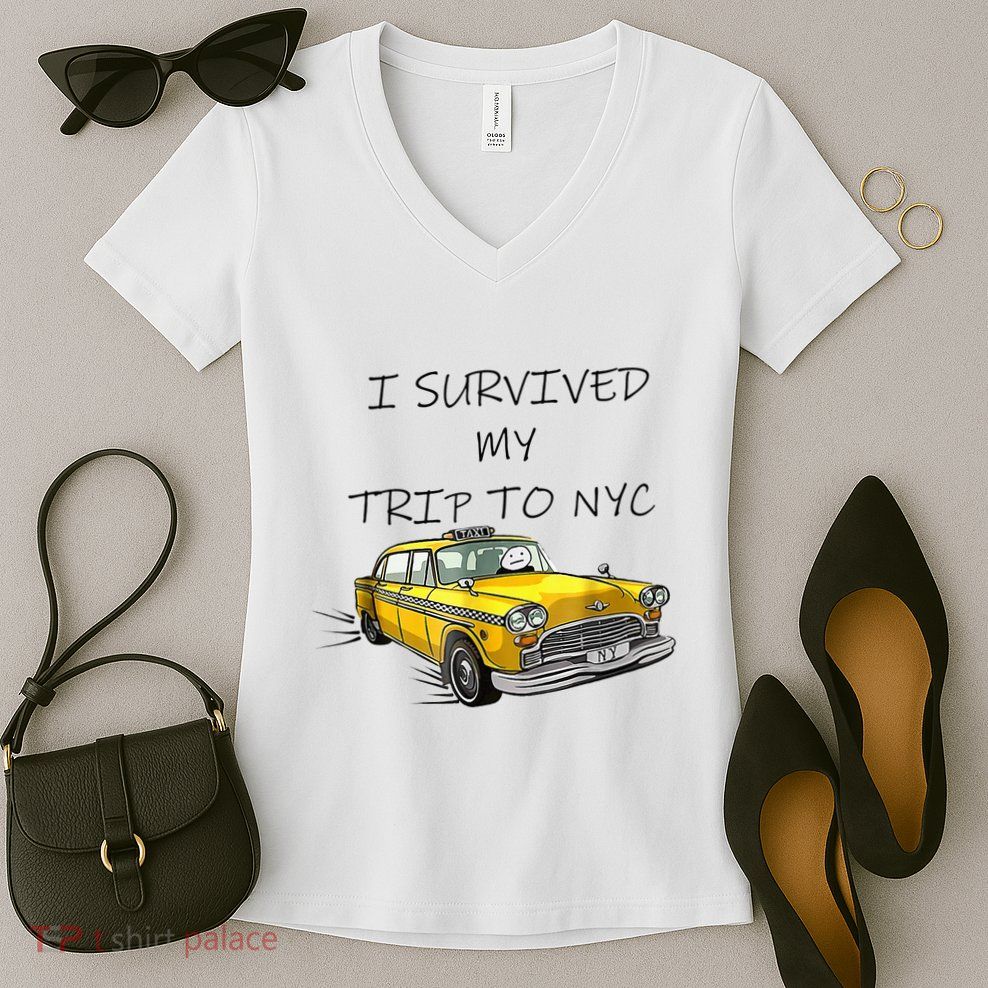 i survived my trip to nyc   Women's V-Neck T-Shirt