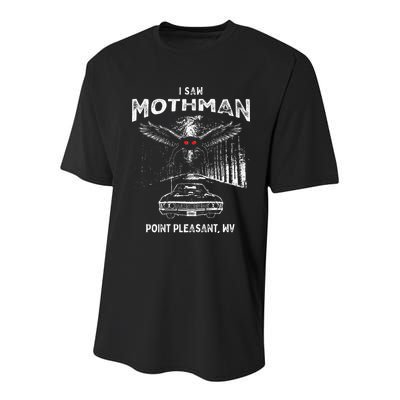 I Saw Mothman In Point Pleasant West Virginia Cryptid Youth Performance Sprint T-Shirt