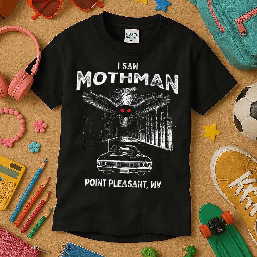 I Saw Mothman In Point Pleasant West Virginia Cryptid Kids T-Shirt