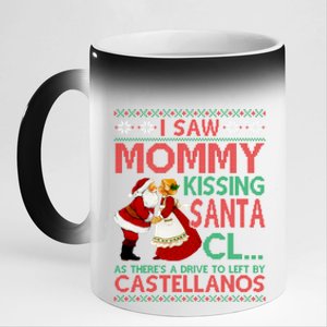 I Saw Mommy Kissing Santa Claus As There's A Driver To Left Gift 11oz Black Color Changing Mug