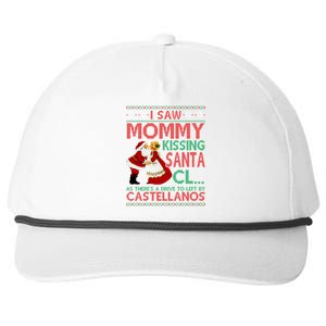 I Saw Mommy Kissing Santa Claus As There's A Driver To Left Gift Snapback Five-Panel Rope Hat