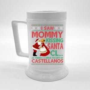 I Saw Mommy Kissing Santa Claus As There's A Driver To Left Gift Beer Stein