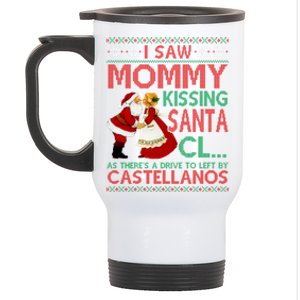 I Saw Mommy Kissing Santa Claus As There's A Driver To Left Gift Stainless Steel Travel Mug