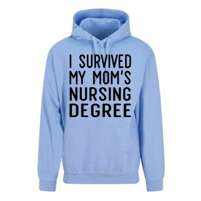 I Survived My Moms Nursing Degree Nursing School Graduation Great Gift Unisex Surf Hoodie