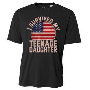 I Survived My Teenage Daughter Birthday American Flag Lover Cooling Performance Crew T-Shirt