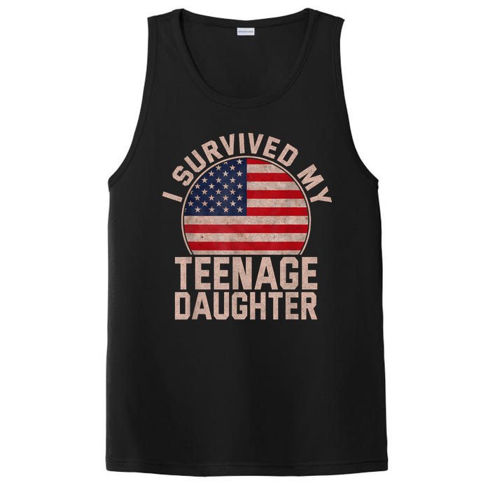 I Survived My Teenage Daughter Birthday American Flag Lover PosiCharge Competitor Tank