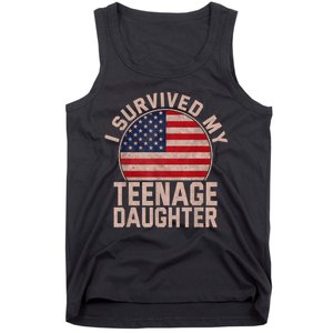 I Survived My Teenage Daughter Birthday American Flag Lover Tank Top