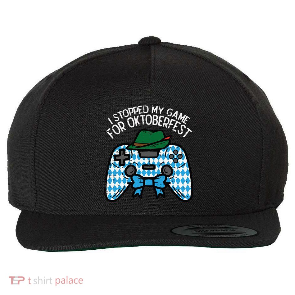 I Stopped My Game For Oktoberfest Funny Gamer Wool Snapback Cap