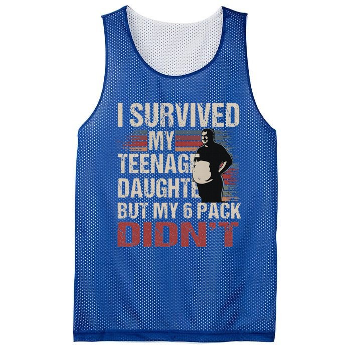 I Survived My Teenage Daughter FatherS Day Mesh Reversible Basketball Jersey Tank