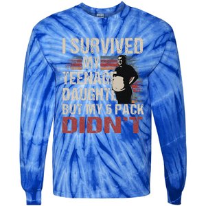 I Survived My Teenage Daughter FatherS Day Tie-Dye Long Sleeve Shirt