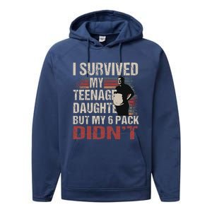 I Survived My Teenage Daughter FatherS Day Performance Fleece Hoodie