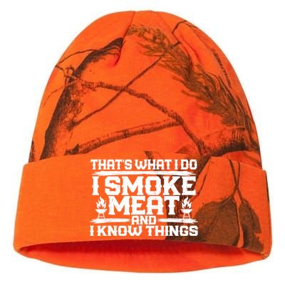 I Smoke Meat And I Know Things Grilling BBQ Lovers Kati Licensed 12" Camo Beanie