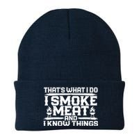 I Smoke Meat And I Know Things Grilling BBQ Lovers Knit Cap Winter Beanie