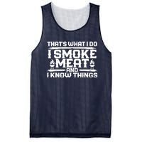 I Smoke Meat And I Know Things Grilling BBQ Lovers Mesh Reversible Basketball Jersey Tank