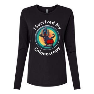 I Survived My Colonoscopy Survivor Hospital Patients Funny Womens Cotton Relaxed Long Sleeve T-Shirt