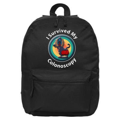I Survived My Colonoscopy Survivor Hospital Patients Funny 16 in Basic Backpack