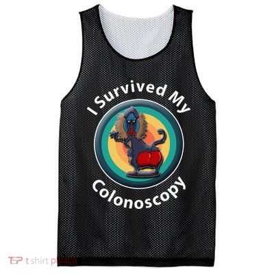 I Survived My Colonoscopy Survivor Hospital Patients Funny Mesh Reversible Basketball Jersey Tank
