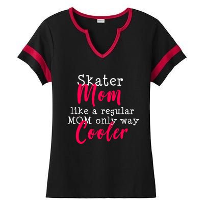 Ice Skating Mom Figure Skater Mom Gift Ladies Halftime Notch Neck Tee