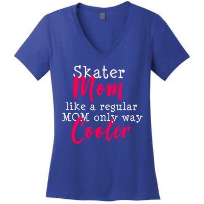 Ice Skating Mom Figure Skater Mom Gift Women's V-Neck T-Shirt