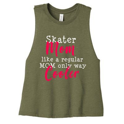 Ice Skating Mom Figure Skater Mom Gift Women's Racerback Cropped Tank