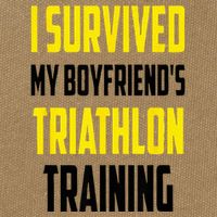 I Survived My BoyfriendS Triathlon Training Triathlete Cotton Canvas Backpack