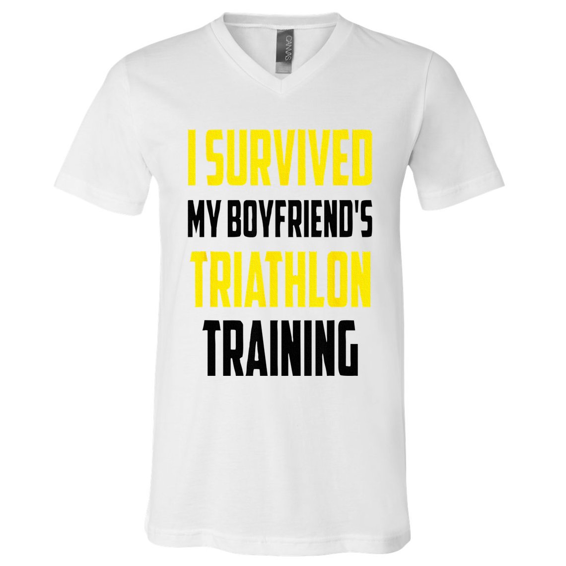I Survived My BoyfriendS Triathlon Training Triathlete V-Neck T-Shirt