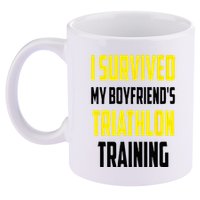 I Survived My BoyfriendS Triathlon Training Triathlete 11oz C Handle Ceramic Mug