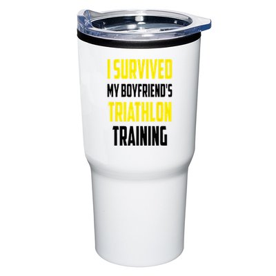 I Survived My BoyfriendS Triathlon Training Triathlete Tumbler