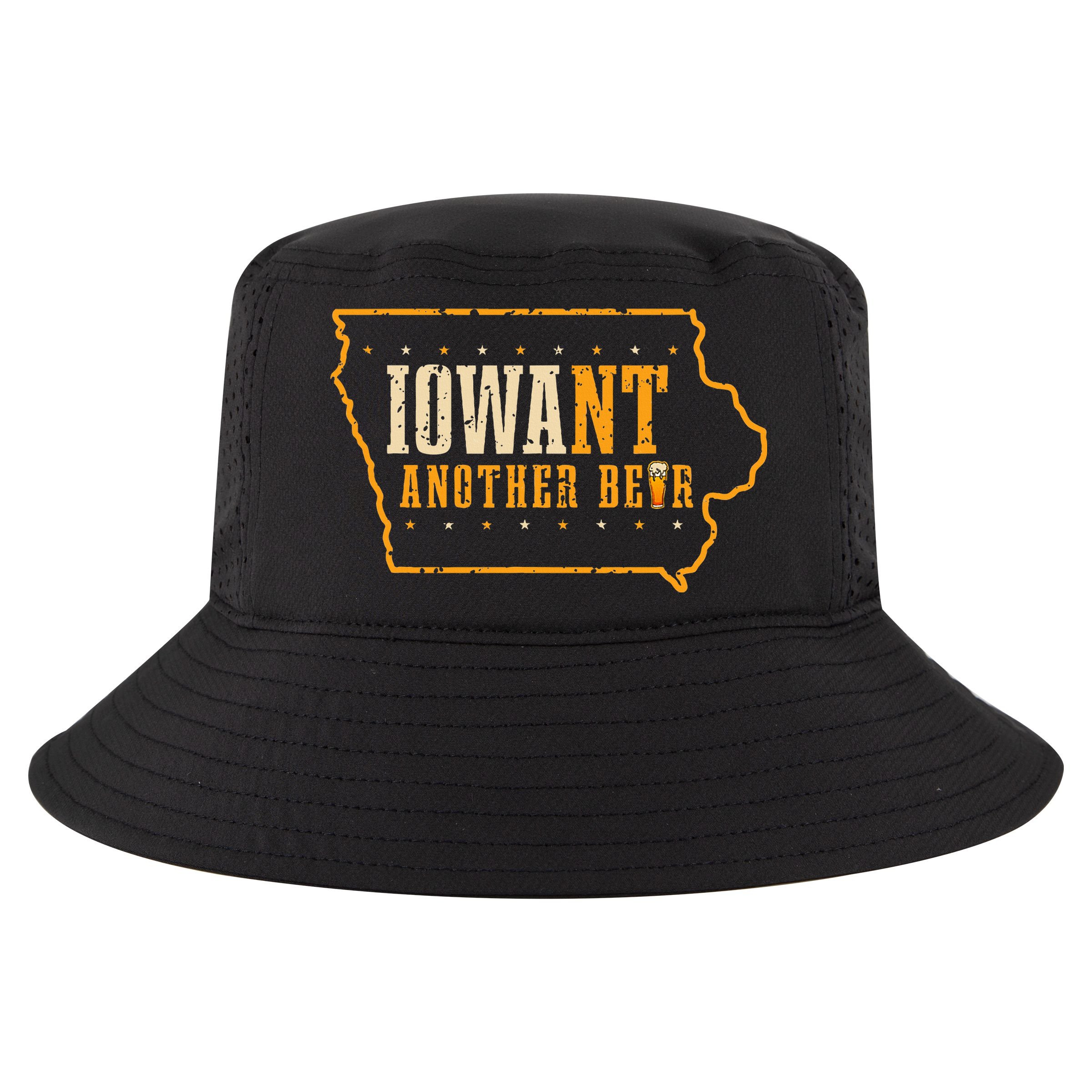 Iowa State Map I Want Another Beer Funny Drinking Cool Comfort Performance Bucket Hat