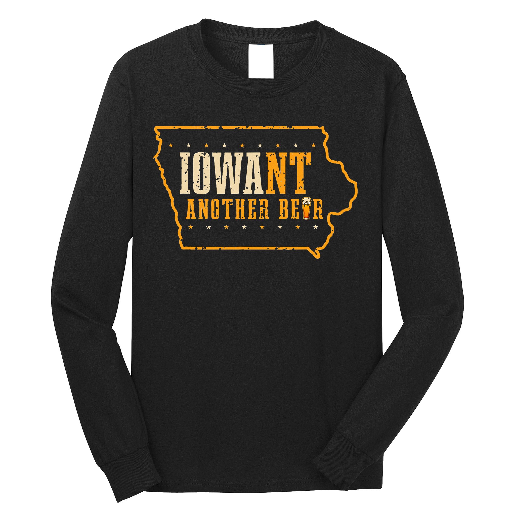Iowa State Map I Want Another Beer Funny Drinking Long Sleeve Shirt