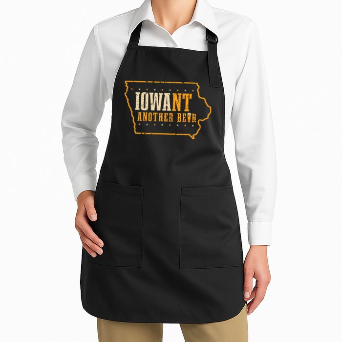 Iowa State Map I Want Another Beer Funny Drinking Apron