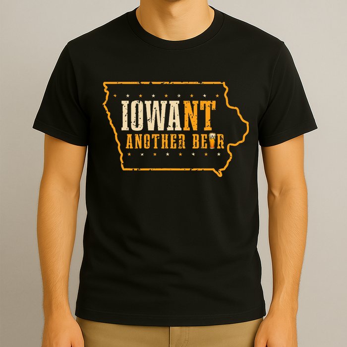 Iowa State Map I Want Another Beer Funny Drinking T-Shirt