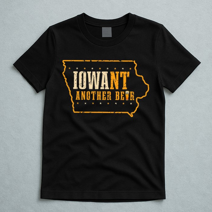 Iowa State Map I Want Another Beer Funny Drinking T-Shirt