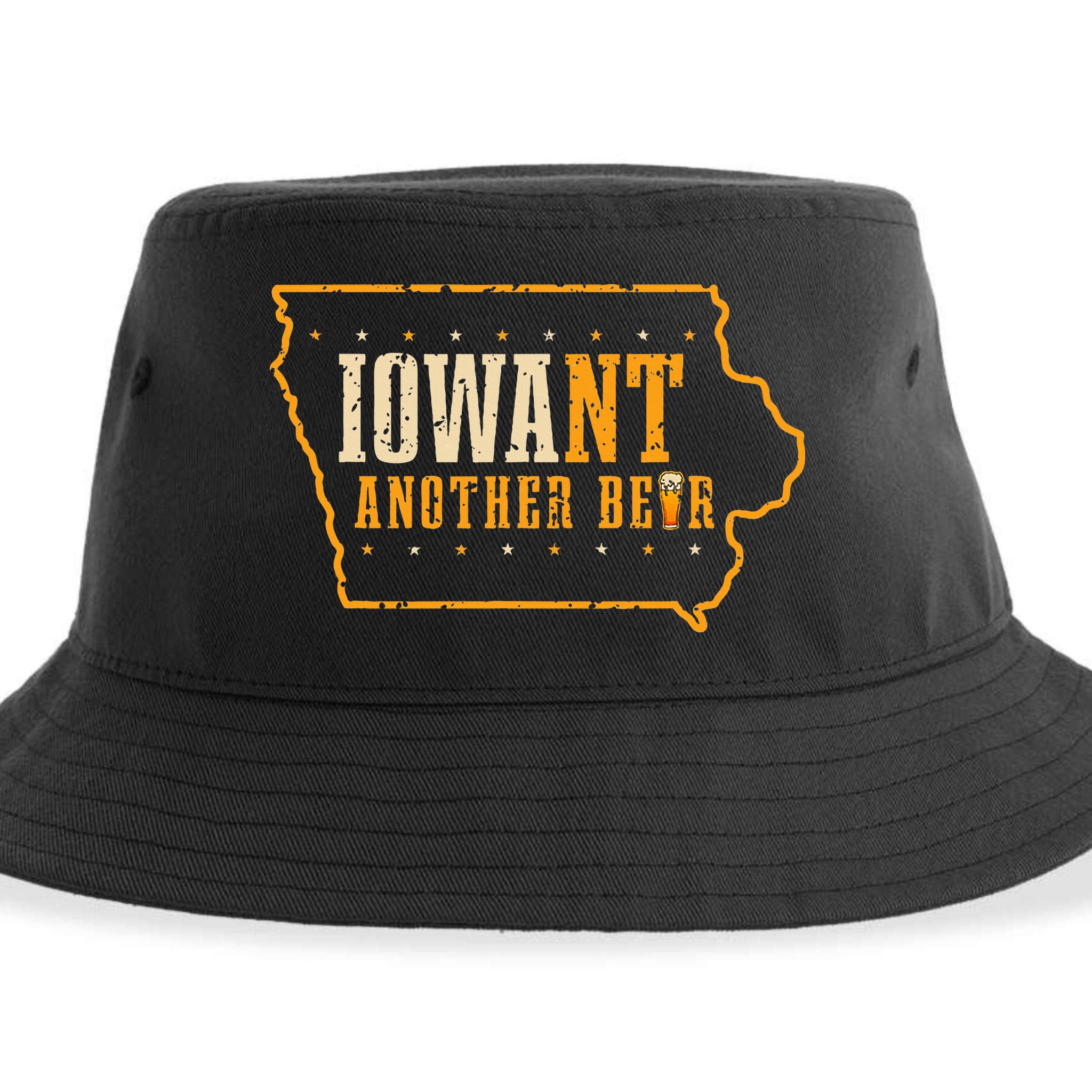 Iowa State Map I Want Another Beer Funny Drinking Sustainable Bucket Hat