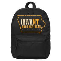 Iowa State Map I Want Another Beer Funny Drinking 16 in Basic Backpack