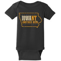 Iowa State Map I Want Another Beer Funny Drinking Baby Bodysuit